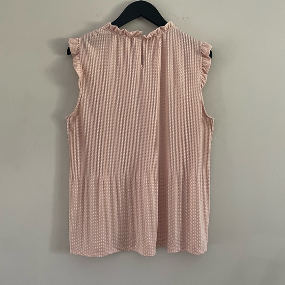 Adrianna Papell | Blush Stretch Jersey Polka Dot Top | Sz XL - Picture 4 of 14